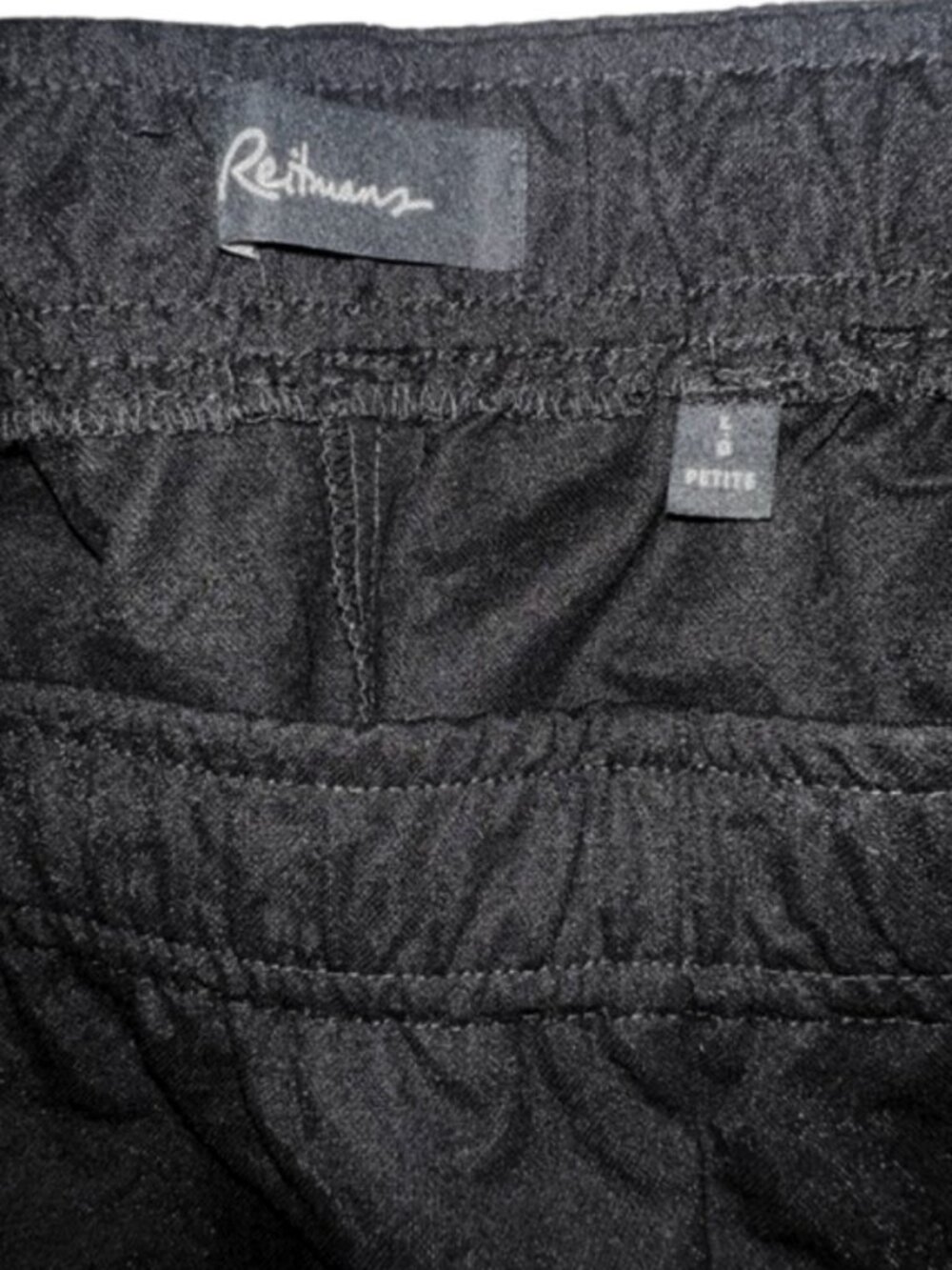 Reitmans wide leg cropped pique knit pants black women's size L NWT - Picture 5 of 6